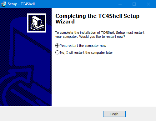TC4Shell restart after install