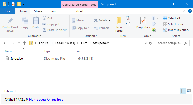 Открытие lzip архива в Windows Explorer