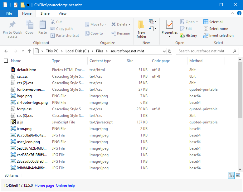 Открытие MHT файла в Windows Explorer