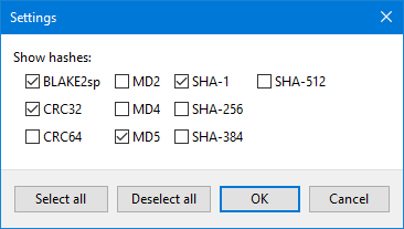 TC4Shell hash tab settings